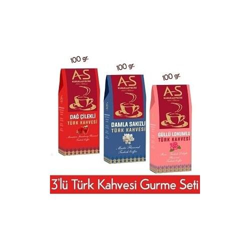 AS Kurukahvecisi 3-Piece Turkish Coffee Gourmet Set