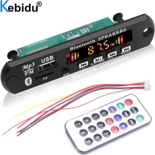 Bluetooth V5.0 Car MP3 Player MP3 Decoder Board Module 6W Amplifier Support USB FM AUX Handsfree Call Voice Record For Speaker