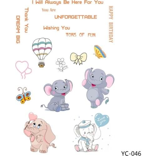 AZSG Cute elephant / butterfly Transparent Clear Stamp/Seal for DIY Scrapbooking photo Album Decorative Clear Stamp Sheets