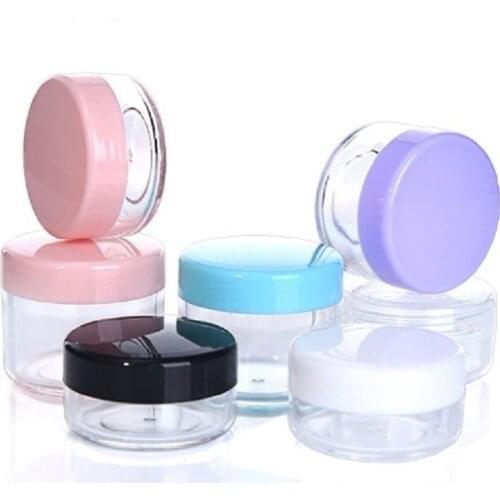 10g 15g 20g Cosmetics Jar Box Makeup Cream Nail Art Cosmetic Bead Storage Pot Container Round Bottle Portable Plastic Transparen