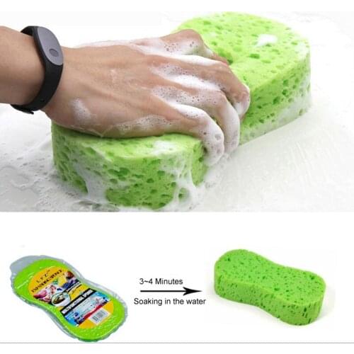 Free Shipping 2Pcs Car Wash Tool Word 8 Shape Large Vacuum Compressed Sponge Honeycomb Vehicle Sponges Auto Beauty Waxing