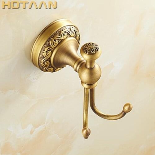 Free Shipping Robe Hook,Clothes Hook,solid brass Construction with antique brass finish,Bathroom hook,YT-12602