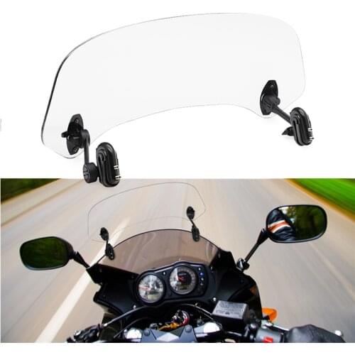 Large Universal Windshield Extension Heighten Adjustable Wind Screen Air Deflector for Honda Suzuki Yamaha Kawasaki Motorcycle