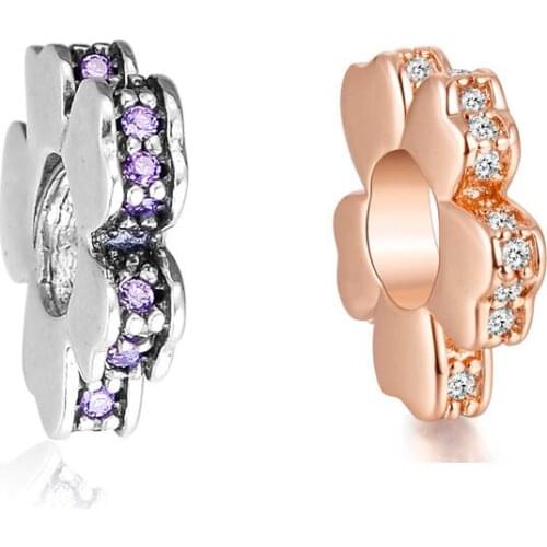 Wildflower Meadow Spacer Beads for Charms Bracelets Silver 925 Original Women Jewelry DIY Flower Charm Beads for Jewelry Making