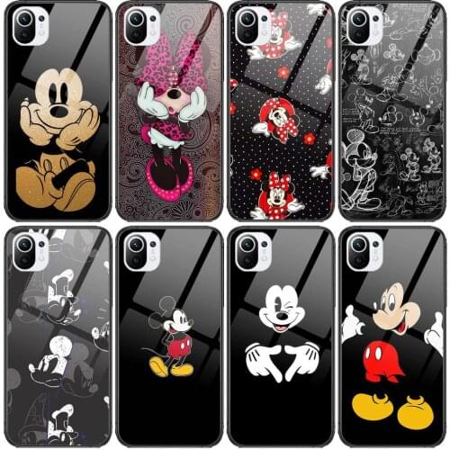 Disney Tempered Glass Phone shell Case For xiaomi redmi 11 Lite pro Ultra 10T 10 9 8 cc se Cover Silicone Cases