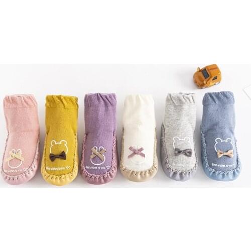 Baby Cartoon Knee High Socks Babies Steps Footgear Tube Floor Antiskid Soft-soled Shoes Children Socks