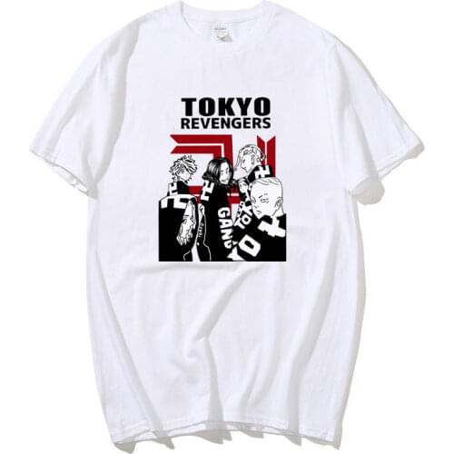 Summer Japanese Anime Tokyo Revengers Print T-shirt Harajuku Mens t shirt Short Sleeve Streetwear Plus size Tshirt