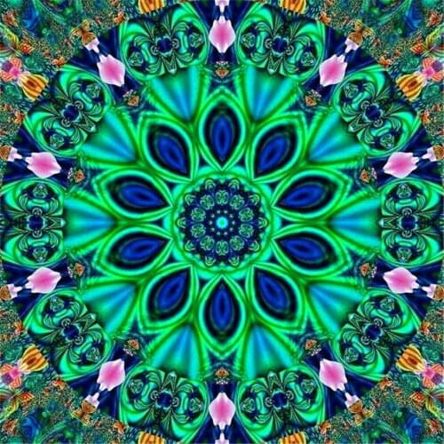 Religion Mandala Printed Water-Soluble Canvas 11CT Cross-Stitch Patterns DIY Embroidery DMC Threads Handmade Sewing Sales