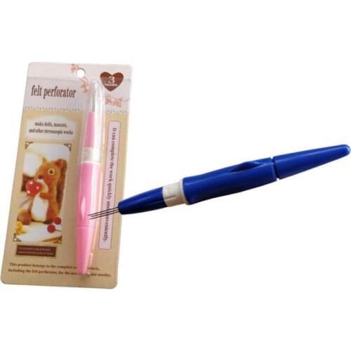 1pc Needle Felting Tool For Felt DIY Craft Plastic Punch Needles Set 3 Needles Embroidery Needle Pen Needlework Tools