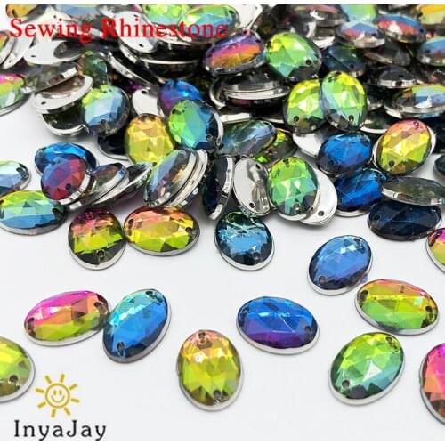 Inyajay 50pcs 10x14MM High Quality Crystal Water Drop Teardrop Sew On Rhinestone For Garment Craft Charm Jewelry For Clothes