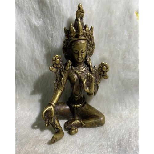 Chinese Brass Tara Buddha Statue Metal Handicraft
