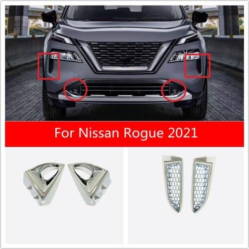 Headlight Anti-fog Kit Headlights Air Intake Trim ABS Chrome Style Exterior Accessories For Nissan Rogue 2021