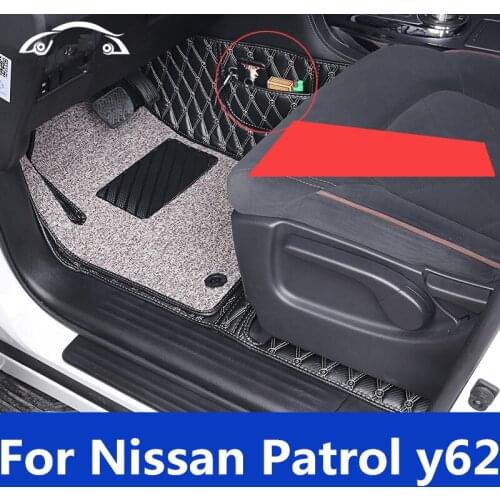 Floor mat 7 seat double detachable full surrounded by environmental protection mats modified interior For Nissan Patrol y62
