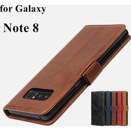 Leather case for Samsung Galaxy Note 8 Flip case card holder Holster Magnetic attraction button Cover Case Wallet Case
