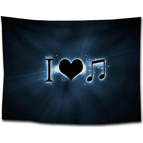Musical Notes Rock Hip Hop Rock Poster Flags Banners Beach Towel Curtain Tapestries Wall Carpet Bedroom Living Room Wall Decor B