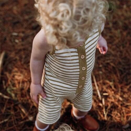 0-18M Newborn Kid baby Girl Boy Clothes Sleeveless Jumpsuit Summer Fashion Stripe Romper Bodysuit For Newborns