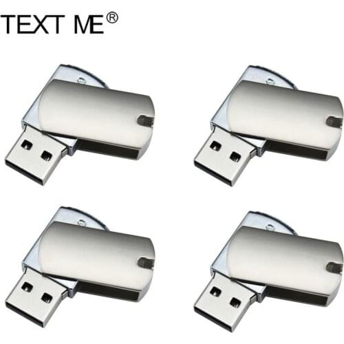 TEXT ME USB 2.0 metal pendrive4GB 8GB 16GB 32GB 64GB rotatable USB pen memory stick keychain