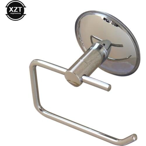 Wall-Mount Suction Cup Roll holder Toilet No Drilling Stainless Steel Bathroom Roll Paper Holder Kitchen Rustproof Hotel Durable