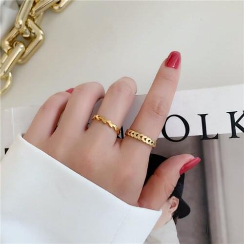 New Jewelry Wheat Ears and Leaves Ring Fashion Simple Style Girl Titanium Steel Stainless Steel Rings Wholesale
