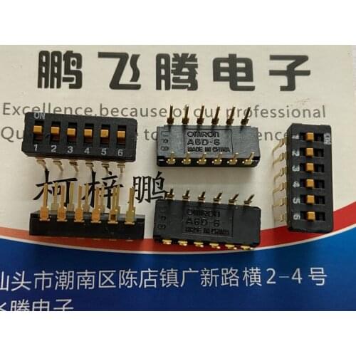 Original new 100% A6D-6103 dial switch 6-bit piano key 6p flat dial DIP spacing 2.54MM