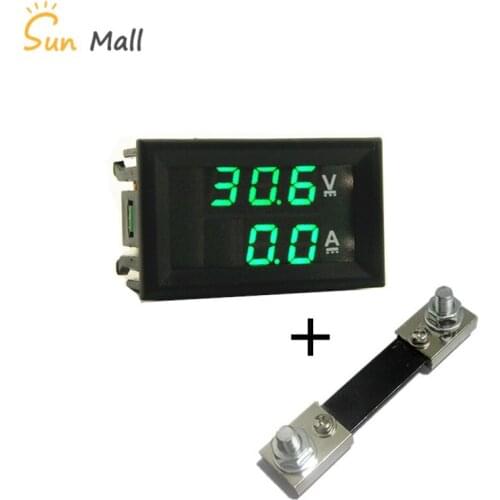 DC 100V 100A Green Green Mini 0.28inch LED Digital Voltmeter Ammeter Volt Ampere Meter Amperemeter Voltage Indicator Tester