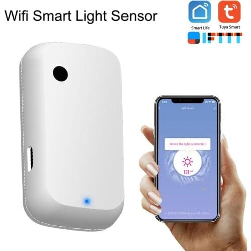 Work With Alexa/Google Tuya Smart Automatic Remote Control illuminance Charging USB Wifi Smart Light Sensor