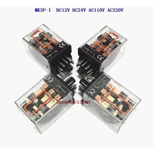 2 pcs/Lot MK3P-I DC12V DC24V AC110V AC220V Relay 11-Pin 10A 250VAC Electromagnetic Relay