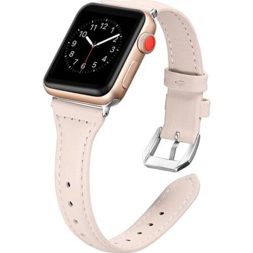 Slim Leather Bands for Apple Watch SE 6 Bracelet 44mm 40mm Soft Wristband for Apple iWatch Series 5 4 3 1 38mm 42mm Strap Women