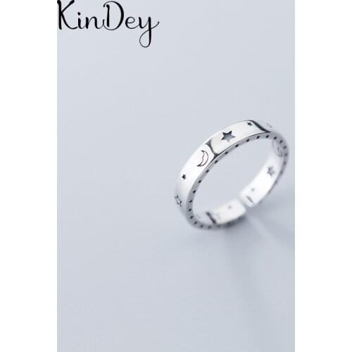 Luxury Brand Moon Star Rings For Women Wedding Engagement Charm Knuckle Rings Men Vintage Jewelry Romantic Party Gift
