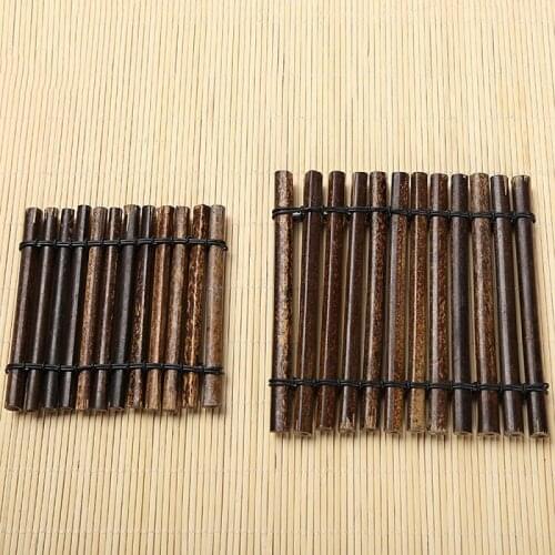 Handmade Purple Bamboo Row Boat-shaped Saucer Coaster Bamboo Raft Tea Ceremony Accessories