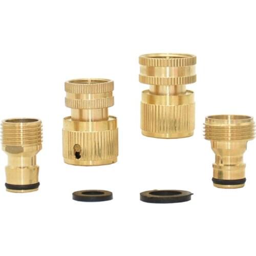 Male 1/2" 3/4" Female Garden Hose Brass Quick Connector Kit Garden Hose water tap connector Water gun adapter 5set