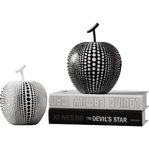 MODERN ABSTRACT ARTS APPLE PEAR FIGURINES WAVE POINT FRUIT STATUE CREATIVE RESIN ART&CRAFT HOME DECORATION ACCESSORIES R3147
