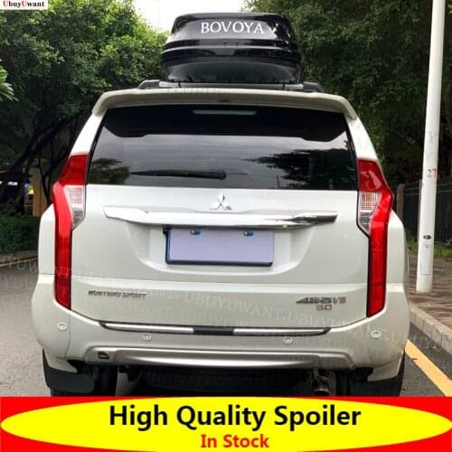 For Mitsubishi Pajero Sport Spoiler 2016 2017-2021 ABS Plastic Unpainted Color Rear Trunk Tail Wing Lip Spoiler Decoration 1Pcs