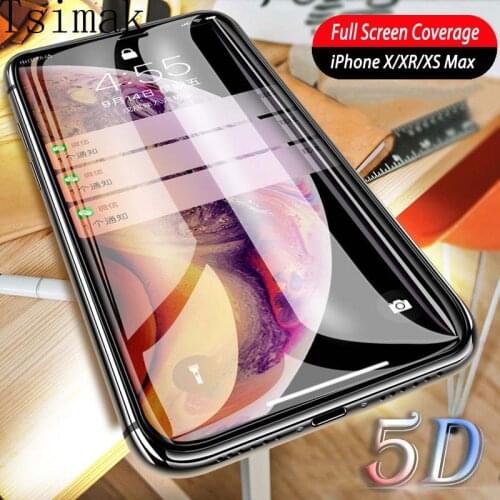 Tsimak 5D Full Cover Tempered Glass For iPhone XS Max Screen Protector Protective Film For iPhone 6 6S 7 8 Plus X XR Glass