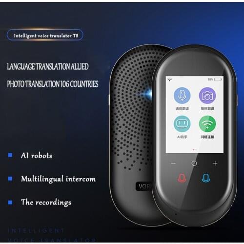 T8 Voice Smart Translator 2.4 Inches 106 Languages Real-time Photo Translation WIFI Hotspot Connected Standby for Up To 6 Hours