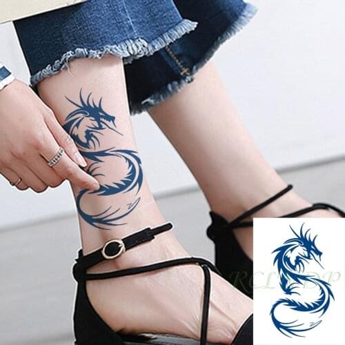 Waterproof Temporary Juice Ink Sticker Dragon Pattern Fruit Gel Long Lasting Small Size Body Art Tattoo for Men Women