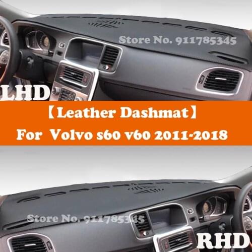 Suede Leather Dashmat Accessories Car-Styling Dashboard Covers Pad Sunshade For Volvo s60 v60 2011 2012 2013 2014 2015-2018