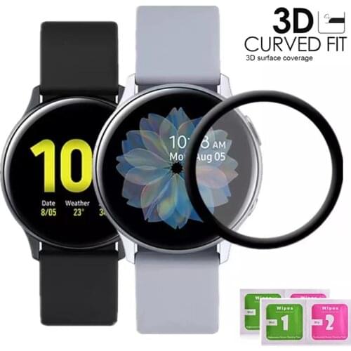 20D Curved Edge Tempered Glass For Samsung galaxy Watch Active 2 40mm 44mm Screen Protector Film Glass Smart Watch Accessories