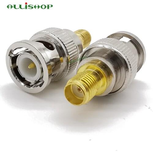 1Pcs BNC Male Plug to SMA Female Jack RF Adapter ConnectorBNC Male to SMA Female RF Coax Connector Adapter Radio Straight