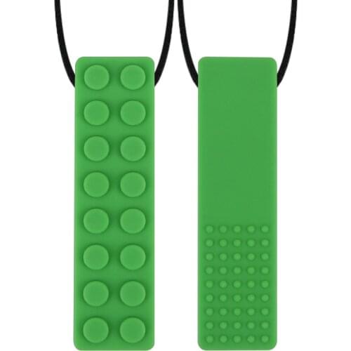 10PCS Brick Stick Chew Necklace Baby Silicone Teether Sensory Toys for Kids Children Chewy Accessories Special Needs