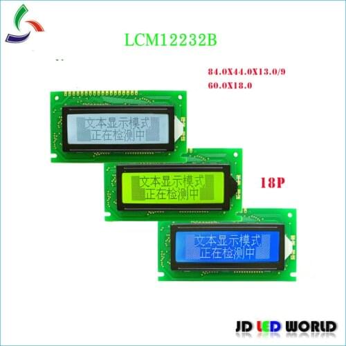 12232 LCM12232 122x32 LCD Display Module SED1520 or EQV Controller 5V