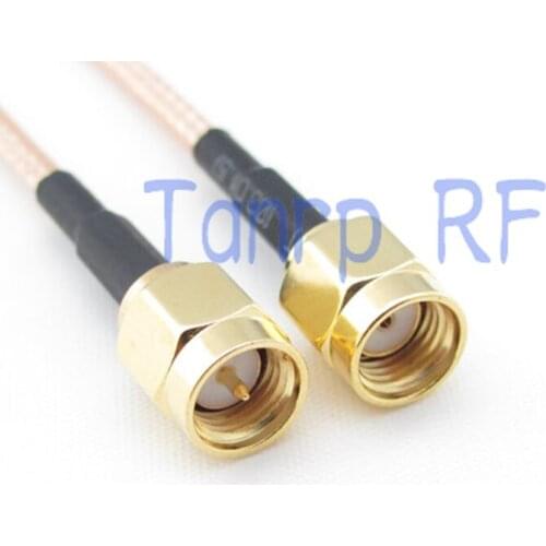 2PCS 20CM Pigtail coaxial jumper cable RG316 extension cable 8INCH SMA male plug to RP SMA male RF adapter connector