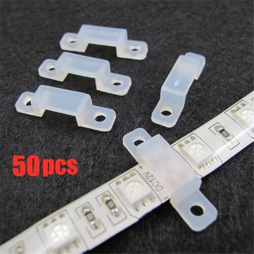 50pcs Fixer Plastic Clip LED Clips For Fix 5050 3528 LED Strip Light LED Clips for home interior home storage organizers