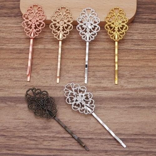 20 pcs/lot Metal Filigree Hairpins Hair Accessories For Women Barrettes Handmade Hair Clip