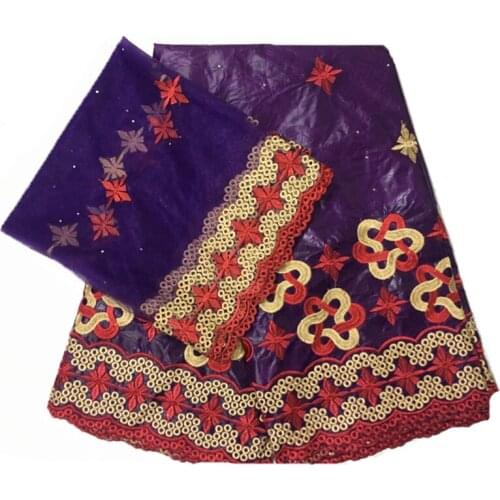 African fabric bazin riche fabric tissu africain cotton embroidered bazin riche getzner with tulle lace set 5+2 yards/lot