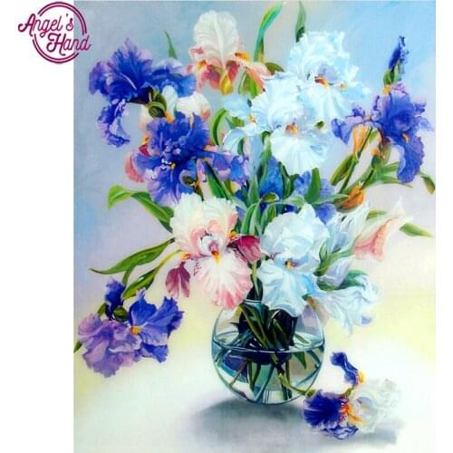 DIY 5D Diamond embroidery purple flower diamond painting Cross Stitch full drill Rhinestone mosaic home decoration painting