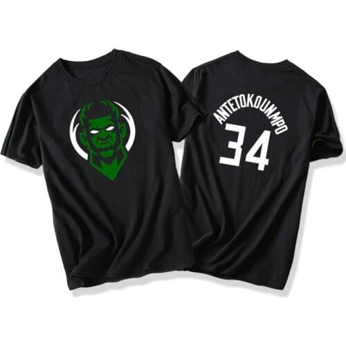 Giannis Antetokounmpo Basketball T-Shirt Mens Cotton T-Shirt NO.34 Basketball Casual T-Shirt Men/women Cotton TShirt Tops Tee