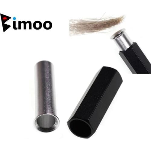 Bimoo 1PC Fly fishing Material Hair Stacker Metal Hairs feather tying Thread Fly wing level Tool