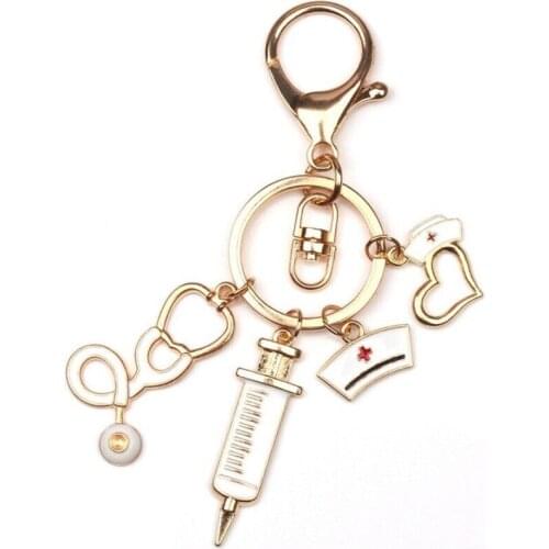 Nurse Keychain ,Stethoscope Syringe Keychain, Keyring , Nurses , Health Practitioners, Graduation Gifts for Her, Gift for Nurses