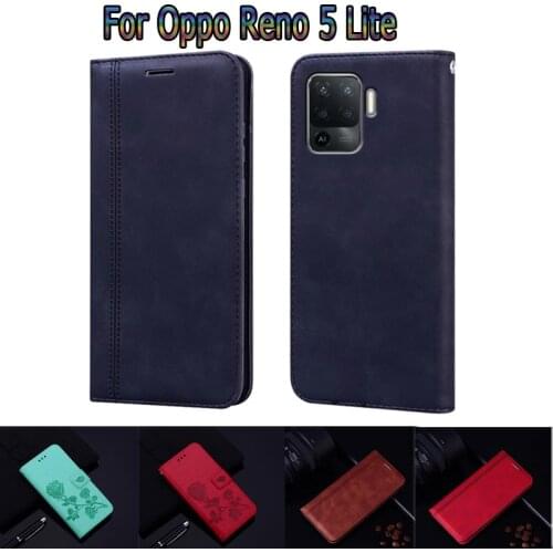 Cover For Oppo Reno5 Lite Case CPH2205 Flip Stand Phone Protective Shell Funda Case For Oppo Reno 5 Lite Wallet Leather Book Bag